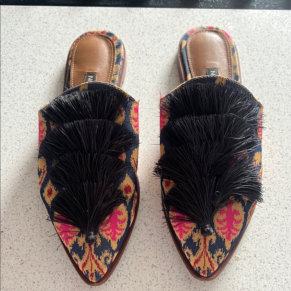 Nine West Colorful Tassel Mules